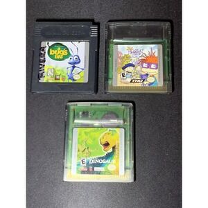 GameBoy Color Cartridge 3 Game Lot (A Bug's Life, Rugrats in Paris, Dinosaur)